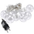 Ziemassvētku LED gaismas aizkars ar 12 caurspīdīgām bumbām, silti balta gaisma, IP44, 138 LED, 460cm