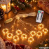 LED gaismas aizkars ar silti baltu gaismu, USB un tālvadības pulti, 300 LED, 3 m