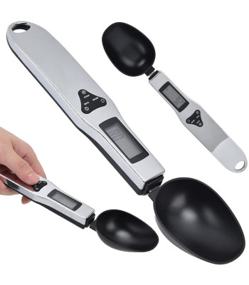 Digitālie virtuves svari-karote ar LCD displeju, melni, 500 g