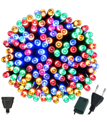 Ziemassvētku eglītes LED lampiņu virtene, RGB, savienojama, lietošanai telpās, 200 LED