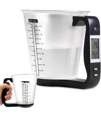 Elektroniskie virtuves svari-krūze ar LCD displeju, 1 kg/1 g