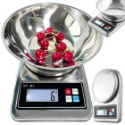 Elektroniskie virtuves svari ar metāla bļodu, digitāli, 5 kg/1 g