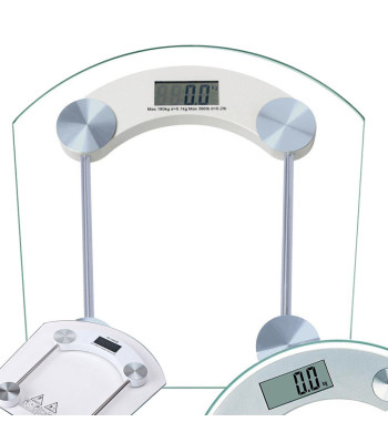 Elektroniskie vannas istabas svari ar LCD displeju, stikla, analītiskie, caurspīdīgi, 180 kg