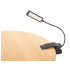 USB uzlādējama lasīšanas lampa ar klipsi, melna, 9 LED