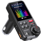 Bluetooth 5.0 FM raidītājs ar brīvroku sistēmu, USB QC 3.0, TF, BASS un LCD, 12–24 V
