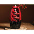 Keramikas aromātiskais vīraka turētājs ūdenskrituma formā aromterapijai, komplektā 10 vīraka konusi, sarkans, 20cm x 9cm