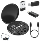 Adapteru komplekts ar SIM kartes izņemšanas adatiņu un maciņu, USB-C, micro USB, USB-A un Lightning, 5-in-1