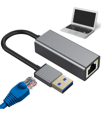 USB-A Ethernet adapteris, LAN tīkla karte ar RJ45, 100 Mb/s