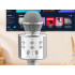 Apaļas formas bezvadu karaoke mikrofons ar Bluetooth skaļruni, maciņu un dažādiem režīmiem