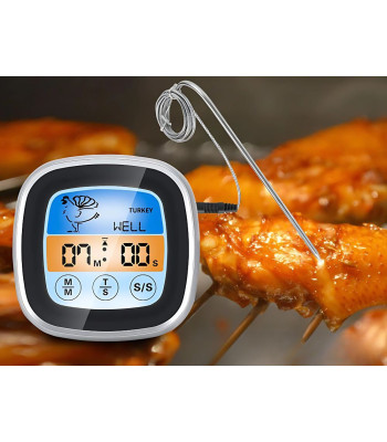Digitālais virtuves termometrs gaļai un ēdieniem, grilēšanai, ar zondi, -50 °C līdz 300 °C