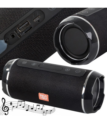 Pārnēsājams Bluetooth boombox skaļrunis ar FM radio, USB un AUX, melns, 18cm x 8cm x 8cm