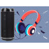 Pārnēsājams Bluetooth boombox skaļrunis ar FM radio, USB un AUX, melns, 18cm x 8cm x 8cm