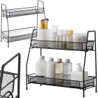 Divu līmeņu virtuves plaukts-organizators garšvielām, loft stilā, melns, 31 × 32,5 × 17 cm