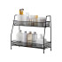 Divu līmeņu virtuves plaukts-organizators garšvielām, loft stilā, melns, 31 × 32,5 × 17 cm