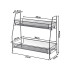 Divu līmeņu virtuves plaukts-organizators garšvielām, loft stilā, melns, 31 × 32,5 × 17 cm
