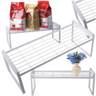 Vienlīmeņa metāla plaukts-organizators virtuvei, balts, 51,5 × 21 × 18,5 cm