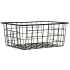 Metāla stiepļu grozs-organizators virtuvei un augļiem, melns, liels, 28,5 × 22 × 12 cm