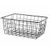 Metāla stiepļu grozs-organizators virtuvei un augļiem, melns, liels, 28,5 × 22 × 12 cm