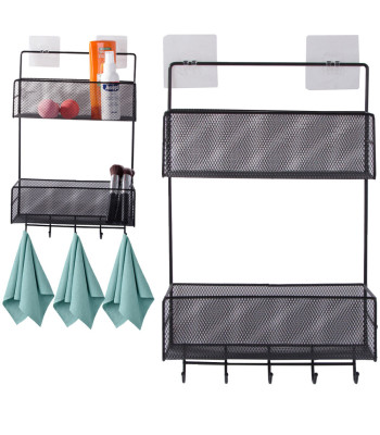 Piekarināms metāla plaukts-organizators virtuvei un vannasistabai, melns, 42 × 26 × 13 cm