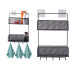 Piekarināms metāla plaukts-organizators virtuvei un vannasistabai, melns, 42 × 26 × 13 cm