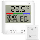 Iekštelpu meteoroloģiskā stacija ar termometru, higrometru, pulksteni un LCD displeju, 9cm x 9cm x 2,5cm