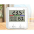 Iekštelpu meteoroloģiskā stacija ar termometru, higrometru, pulksteni un LCD displeju, 9cm x 9cm x 2,5cm