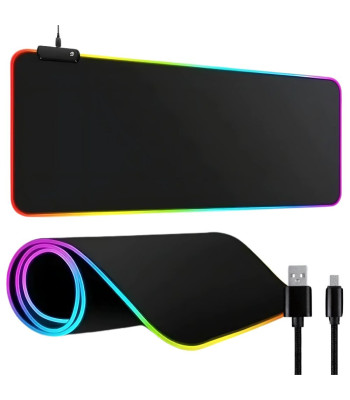 Spēļu peles paliktnis ar RGB apgaismojumu, USB, XXL, 90x40 cm