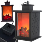 Dekoratīva LED laterna ar kustīgas liesmas efektu, darbojas ar baterijām, 22cm x 14cm x 14cm