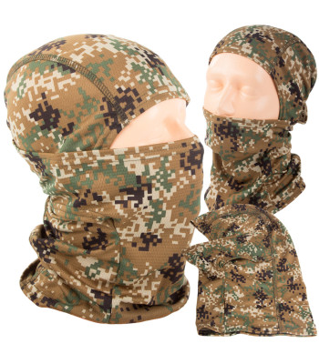 Termoaktīva elpojoša militārā balaklava pixel camo rakstā, universāls izmērs, 36cm x 25cm x 23cm