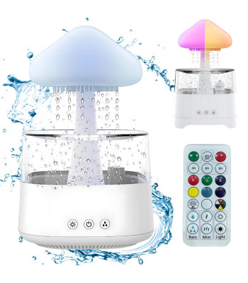 Gaisa mitrinātājs, aromāta difuzors un RGB naktslampa ar tālvadības pulti un USB