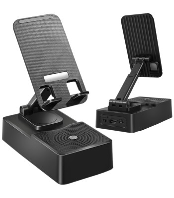 Tālruņa un planšetdatora statīvs ar Bluetooth skaļruni, 14 cm x 8 cm x 4 cm