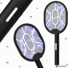 Elektriskais odu un mušu sitamais ar UV lampu, salokāms, melns, 2W1