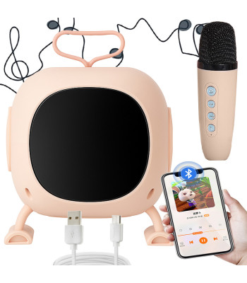Bluetooth karaoke skaļrunis ar mikrofonu, LED gaismas efektiem un RGB mūziku
