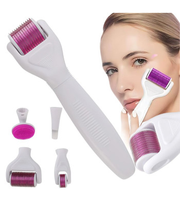 Derma rullītis mikroadatu mezoterapijai sejai, kaklam un ķermenim, 6 vienā