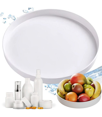 Rotējošs organizators-paplāte virtuvei un vannasistabai, balts, 25cm