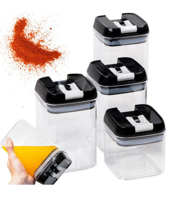 Virtuves pārtikas uzglabāšanas trauku komplekts ar silikona blīvēm, 4 gab., 1,2 l + 2 × 0,8 l + 0,5 l