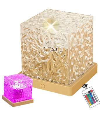 RGB kristāla efekta naktslampiņa ar tālvadības pulti un USB, dekoratīvs kubs