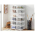 Apavu plaukts-organizators, balts, saliekams, 5 līmeņi, 105 × 35 × 26 cm