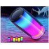 Pārnēsājams Bluetooth boombox skaļrunis ar RGB apgaismojumu, FM radio, USB un AUX, 18cm x 8,5cm x 8,5cm