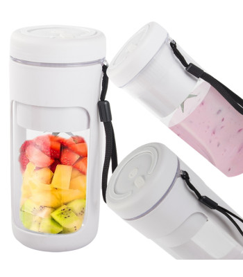 Pārnēsājams bezvadu USB smūtiju blenderis ar ledus smalcinātāju un siksniņu, 28 cm, 450 ml
