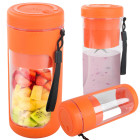 Pārnēsājams bezvadu USB smūtiju blenderis ar ledus smalcinātāju un siksniņu, oranžs, 450 ml