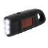 Dinamo un saules enerģijas LED lukturis ar rokas kloķi un klipsi, 3 LED, 12,5 × 2,5 × 4,5 cm