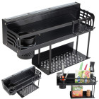 Metāla sienas plaukts – virtuves organizators piederumiem, 39cm × 24cm × 12cm