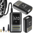 Elektriskais kompresors velosipēdam un automašīnai ar LED lukturīti un LCD displeju, 10 bar