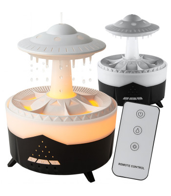 Gaisa mitrinātājs un aromāta difuzors UFO formā ar RGB LED apgaismojumu un tālvadības pulti
