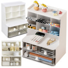 Galda organizators kosmētikai un kancelejas piederumiem ar atvilktnēm, balts, 30 × 22,5 × 17 cm