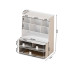 Galda organizators kosmētikai un kancelejas piederumiem ar atvilktnēm, balts, 30 × 22,5 × 17 cm