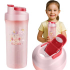 Bērnu ūdens pudele skolai un bērnudārzam, rozā, 500 ml, 20 × 7,5 cm