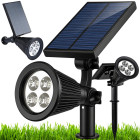 Saules dārza lampa ar krēslas sensoru, 3 režīmiem un 4 LED