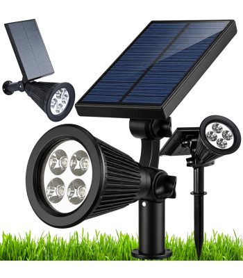 Saules dārza lampa ar krēslas sensoru, 3 režīmiem un 4 LED